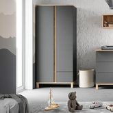 Двукрилен гардероб Altitude FR – графит/дъб I Мебели VOX