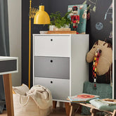 Скрин с чекмеджета CONCEPT - бял с графит и сив на VOX Полша от Мебели VOX