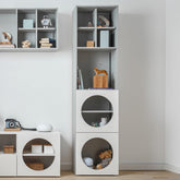 Библиотека тясна RELI с 2 врати с отвори | Мебели VOX