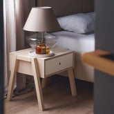 Нощно шкафче/табуретка с чекмедже SPOT - акация/бял