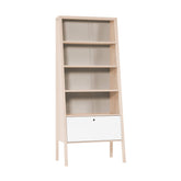 Стъклена витрина SPOT - акация/бял