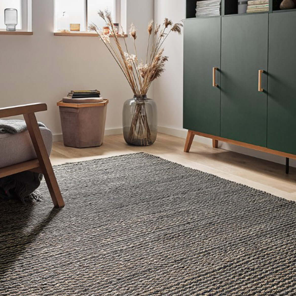 Килим 170 X 240 JUTE 586/1 - черен/юта I Мебели VOX