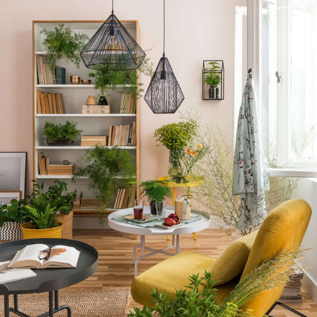 Метален рафт YULE IOCS-248 - черен I Мебели VOX