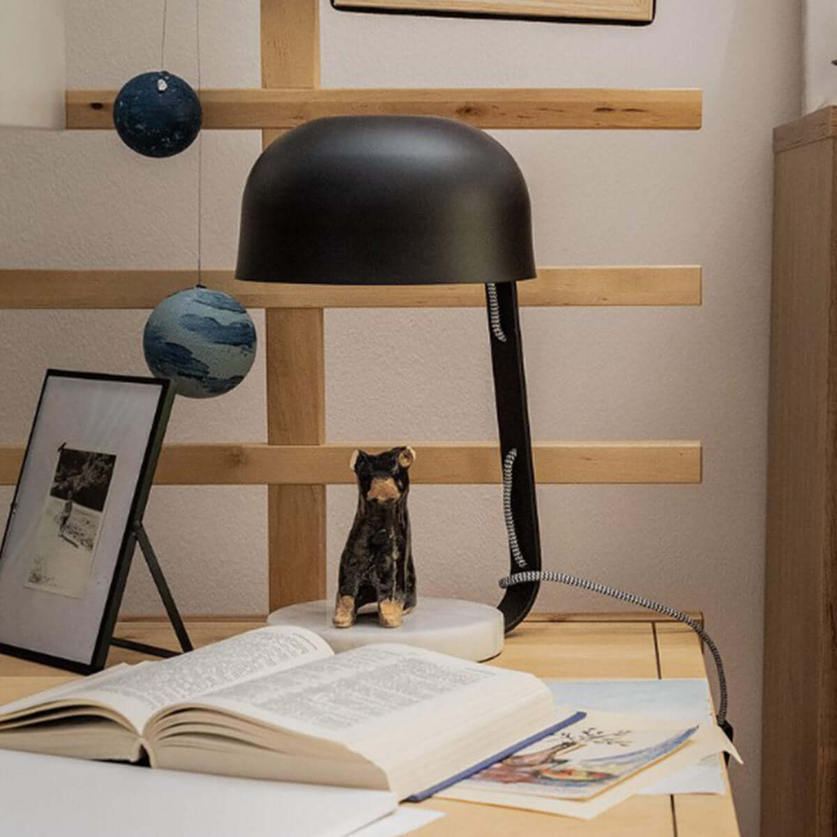 Метална лампа за маса COMPAN CO-414029MIC - черен I Мебели VOX