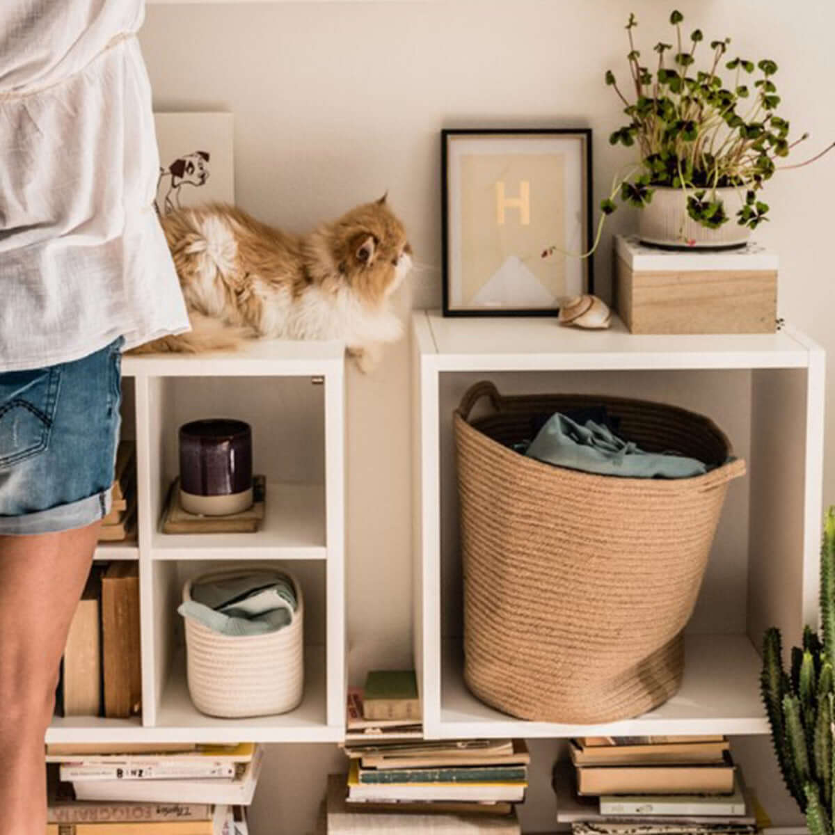 Плетен кош 40 X 38 MOTA B6007C4 - юта I Мебели VOX