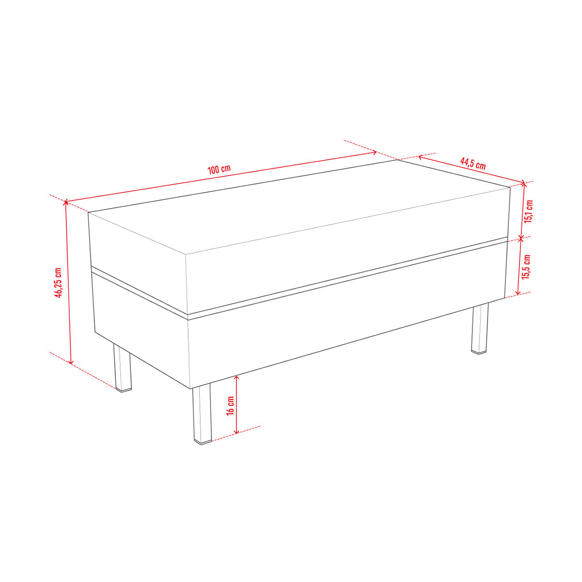 Правоъгълна табуретка SLIDE III I Мебели VOX