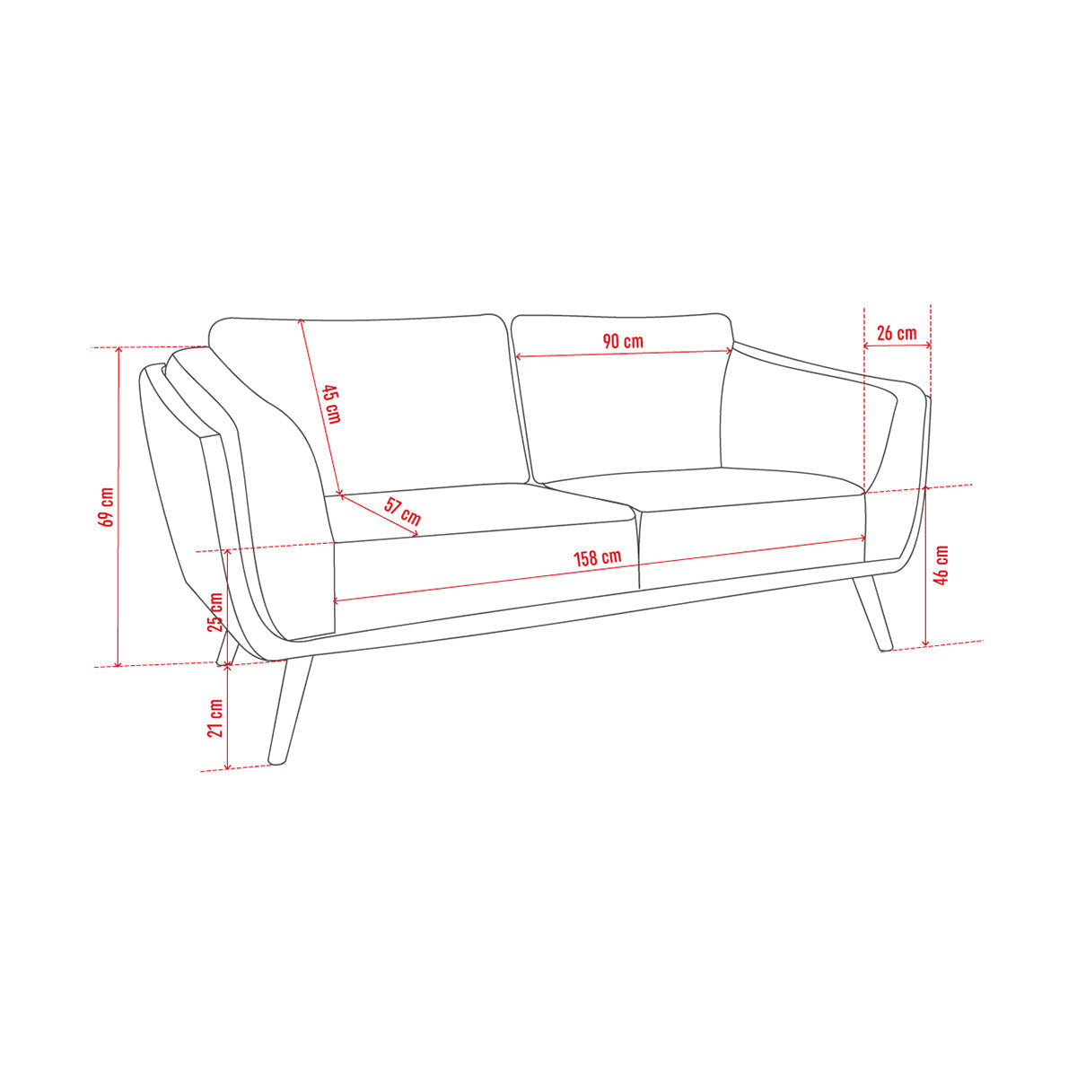 Двуместен диван SOPHIE MAX I Мебели VOX