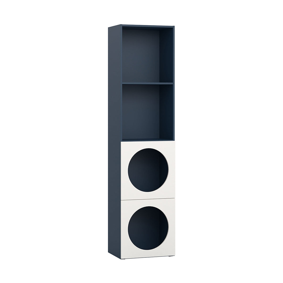 Библиотека тясна RELI с 2 врати с отвори | Мебели VOX