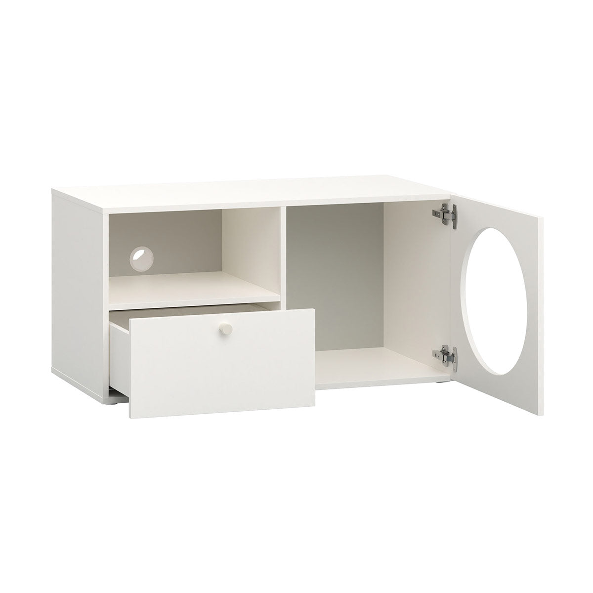 Тесен ТВ шкаф с врата с отвор RELI | Мебели VOX