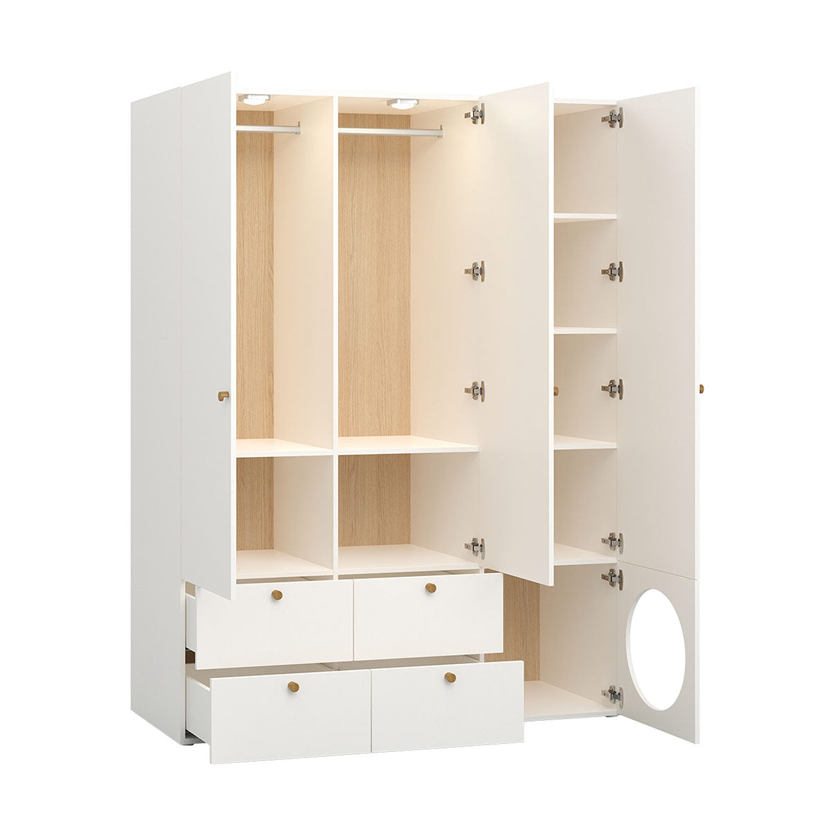 Трикрилен гардероб RELI с отвор | Мебели VOX