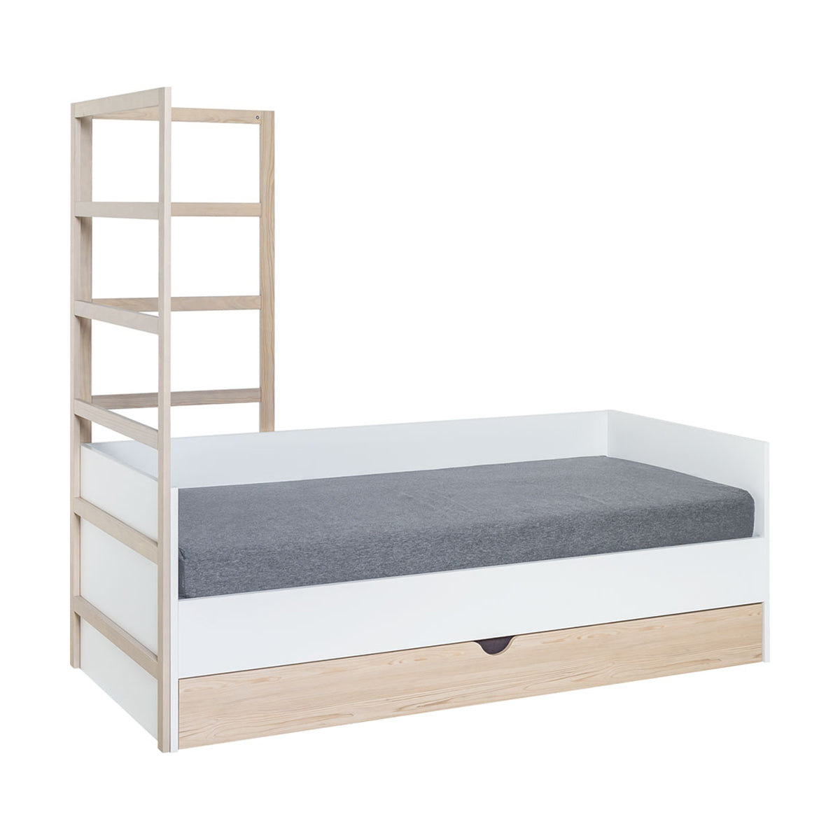 Легло с повдигащ механизъм 90Х200 Stige-бяло/бор I Мебели VOX