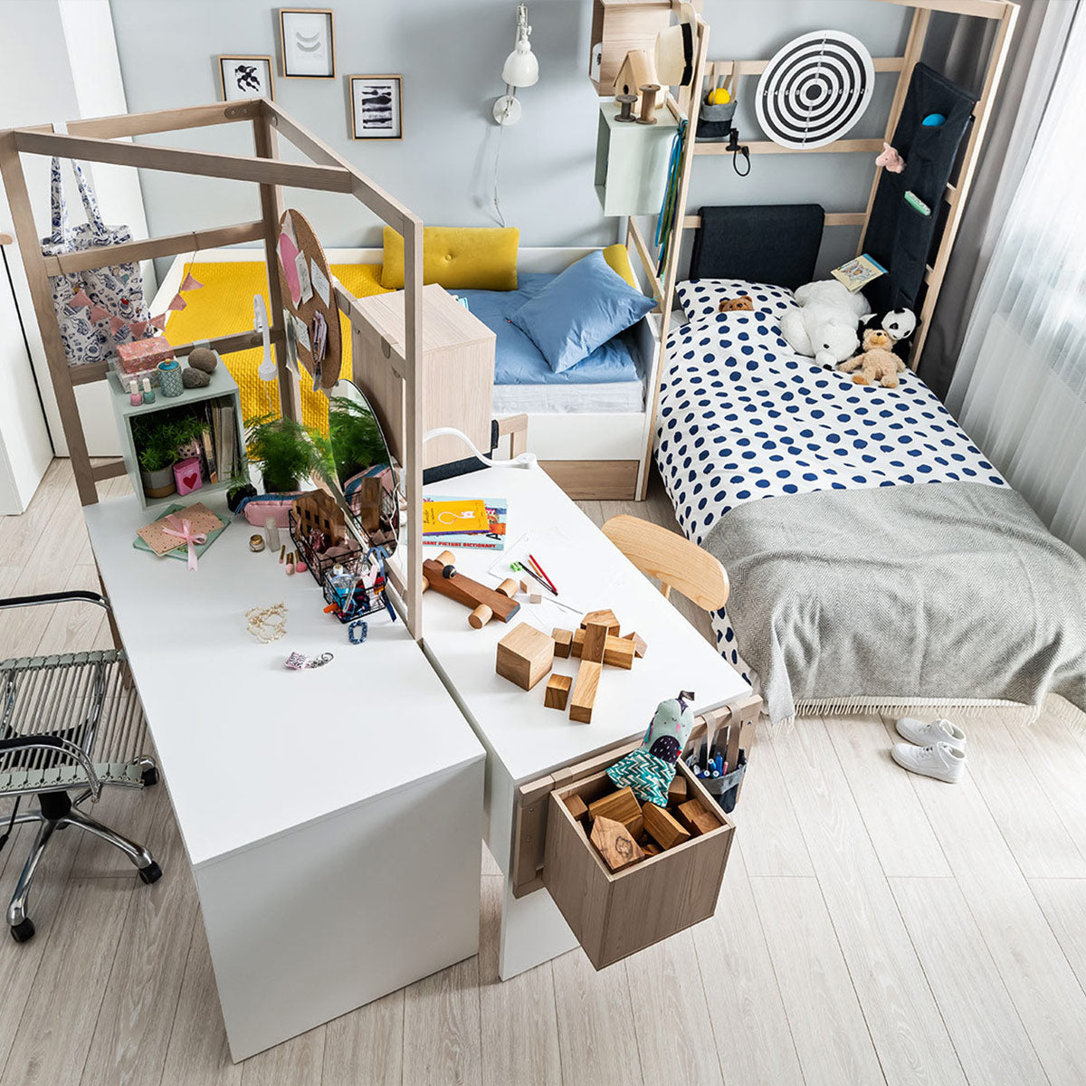 Легло с лицева част без подматрачна рамка 90 X 200 STIGE - бял/бор I Мебели VOX