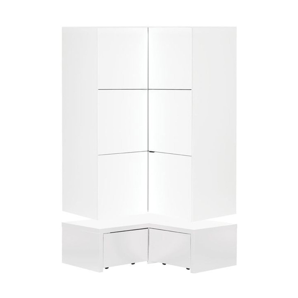 Ъглов гардероб с ъглова платформа с чекмедже-YOUNG USERS I Мебели VOX