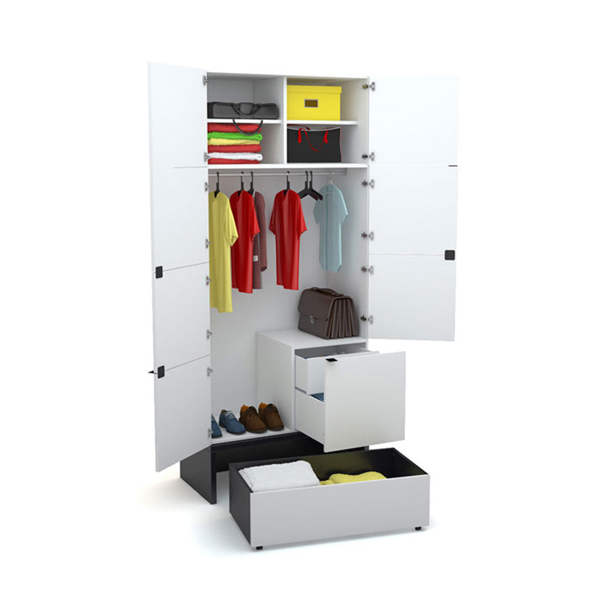 Гардероб 106 x 95 двукрилен с платформа -YOUNG USERS I Мебели VOX