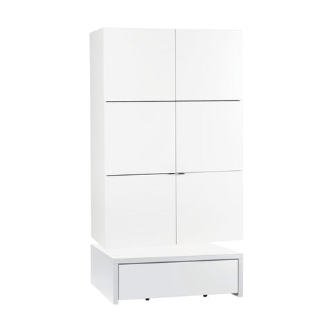Гардероб 106 x 95 двукрилен с платформа с чекмедже-YOUNG USERS I Мебели VOX