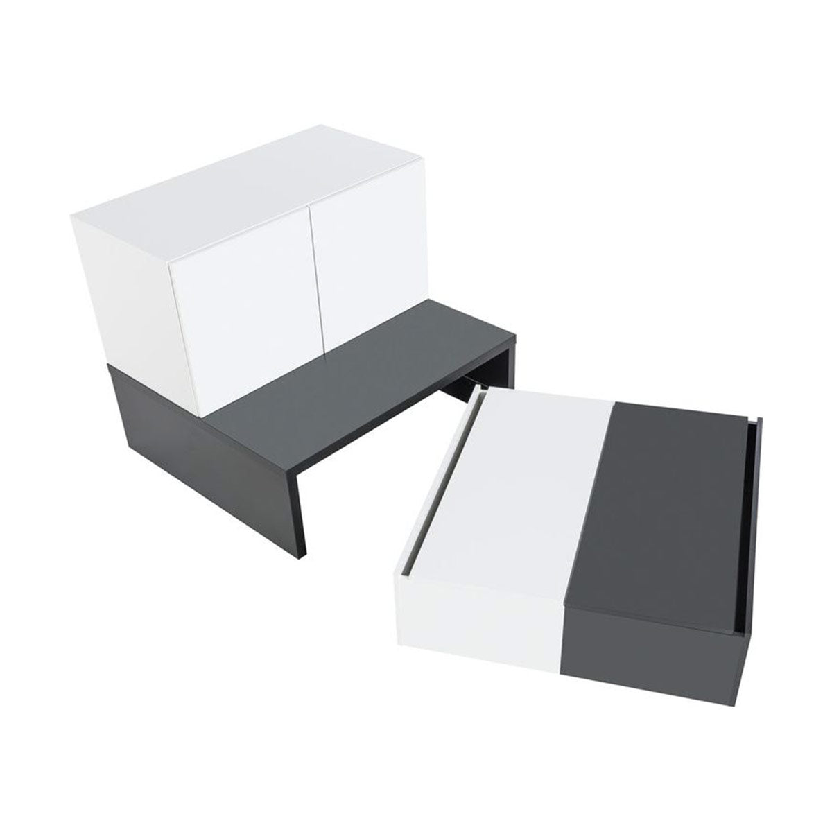 Шкаф 106 x 95 двукрилен с платформа с чекмедже-YOUNG USERS I Мебели VOX