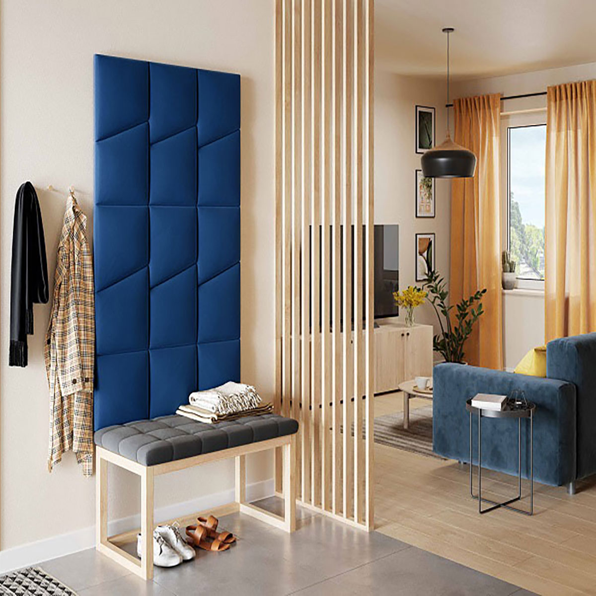 Тапициран панел Vilo GEO 30X35 NAVY BLUE на VOX Полша от Мебели VOX
