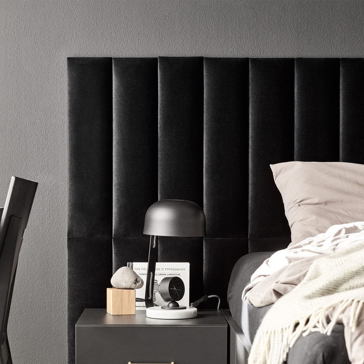 Тапициран панел Vilo REGULAR 2 15X60 BLACK на VOX Полша от Мебели VOX