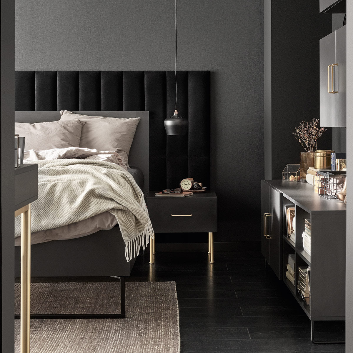 Тапициран панел Vilo REGULAR 2 15X60 BLACK на VOX Полша от Мебели VOX