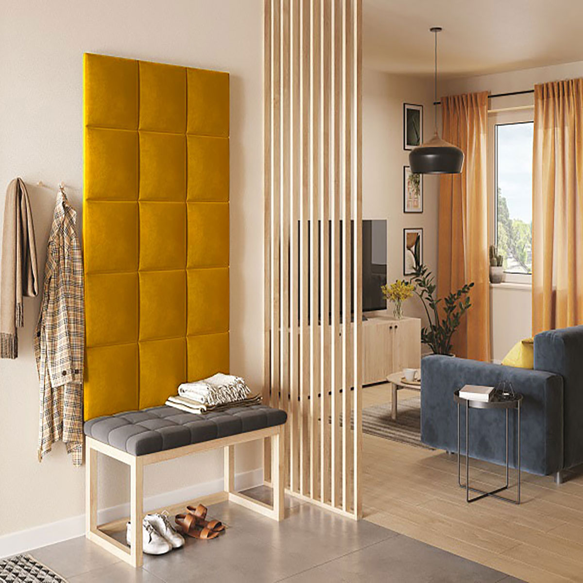 Тапициран панел Vilo REGULAR 3 30X30 MUSTARD на VOX Полша от Флор Декор