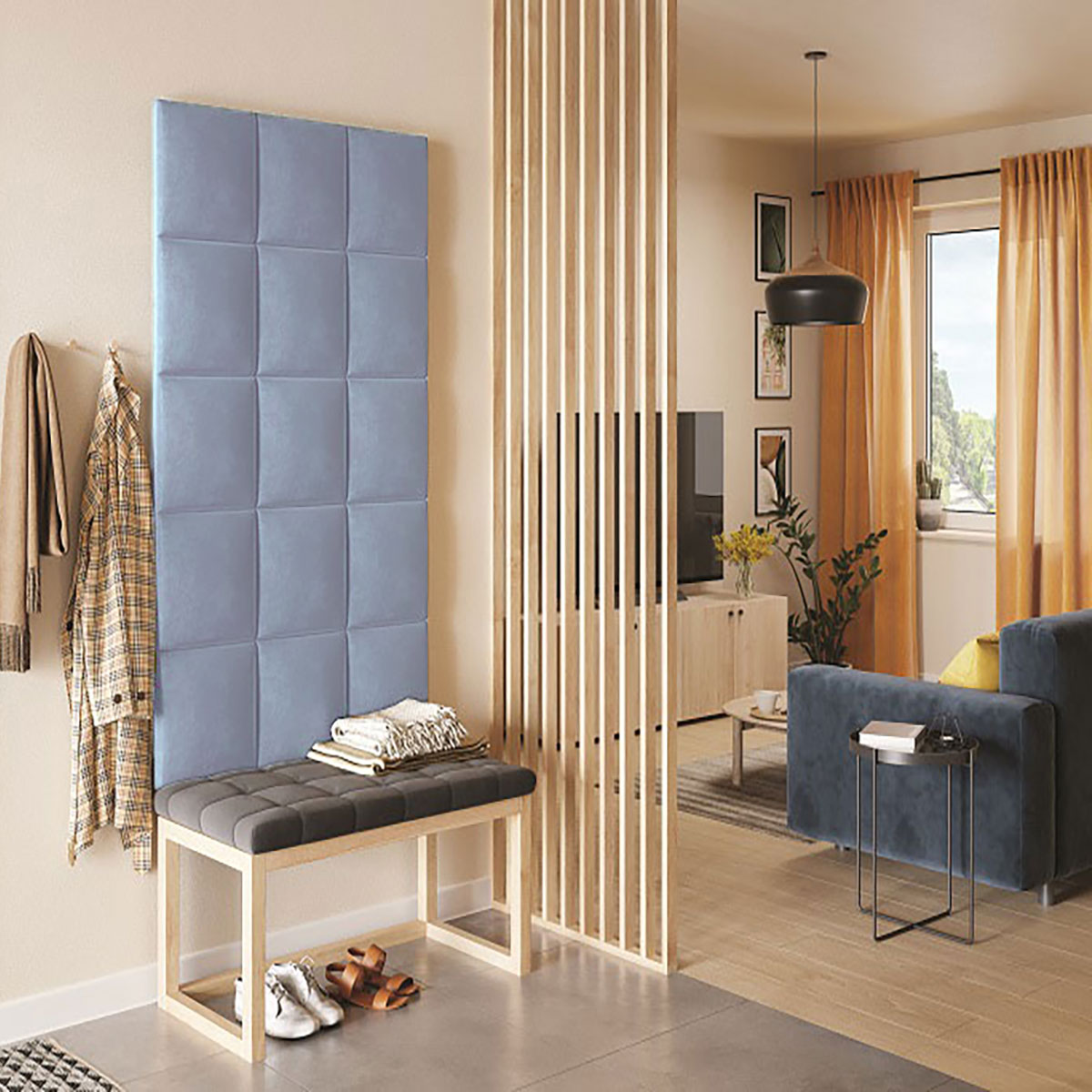Тапициран панел Vilo REGULAR 3 30X30 SEA BLUE на VOX Полша от Мебели VOX