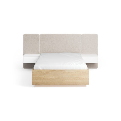 Легло SOVA с тапицирана табла и висящи нощни шкафчета 120x200 | Мебели VOX